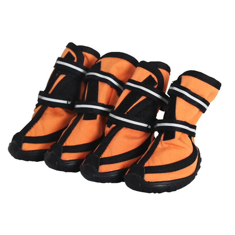 Four season Waterproof XXL Pet Shoes for small to large Dog Oxford Bottom Reflective bandages Pet rain boots large dog shoes