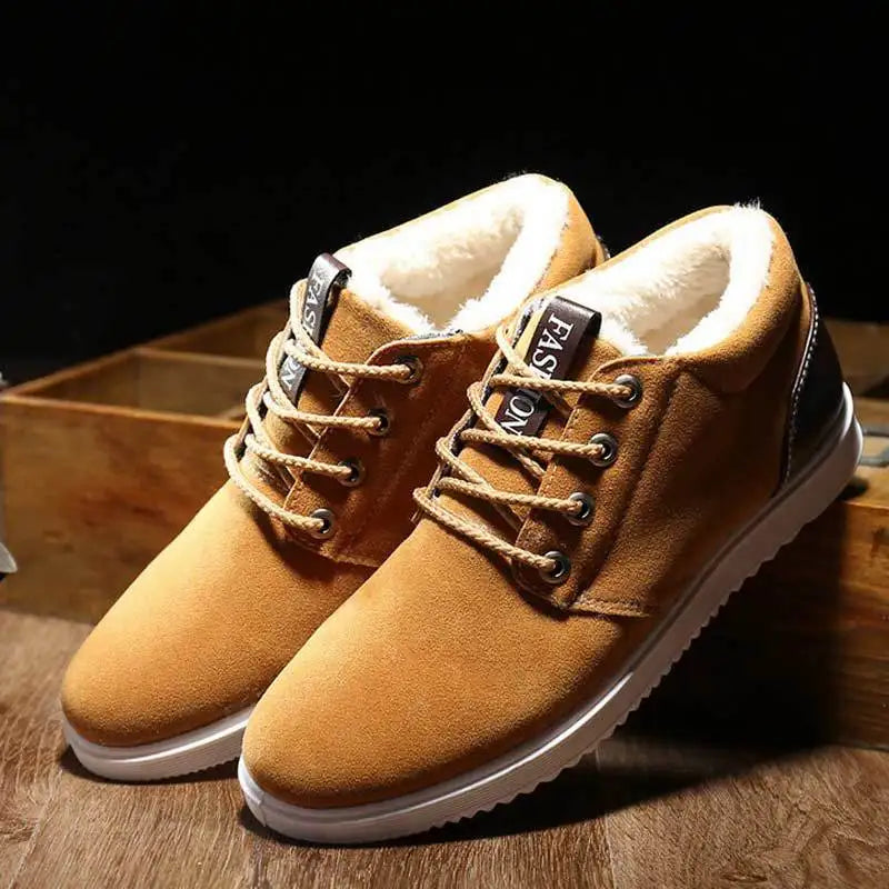 Light Warm Cotton Shoes for Men Winter Shoe Suede Men Sneakers 2022 New Thicken Plush Comfort Lace-up Footwear Zapatos De Hombre