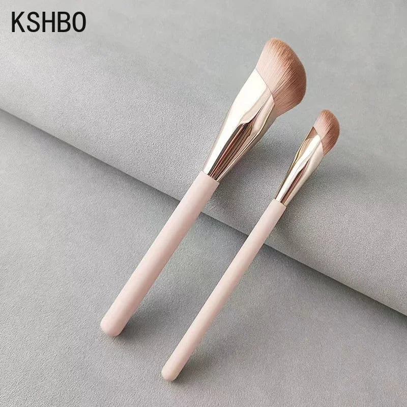 KSHBO 1/2Pcs Foundation Makeup Brush Oblique Head Liquid Foundation Concealer Cosmetic Blending Brushes Face Contour Beauty Tool