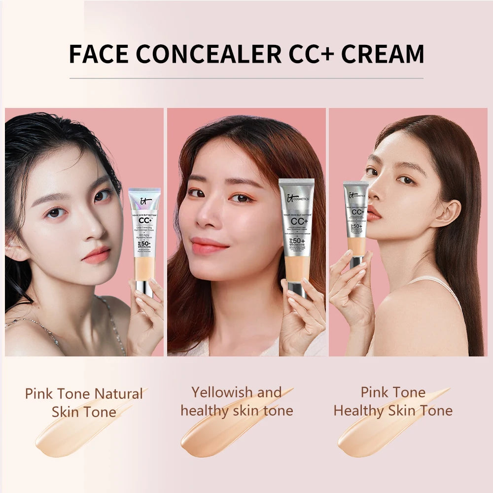 Cosmetic CC Cream 50+ Sunscreen Moisturizing Concealer Smooth Natural Makeup Brightening Skin Color Light Beauty Makeup