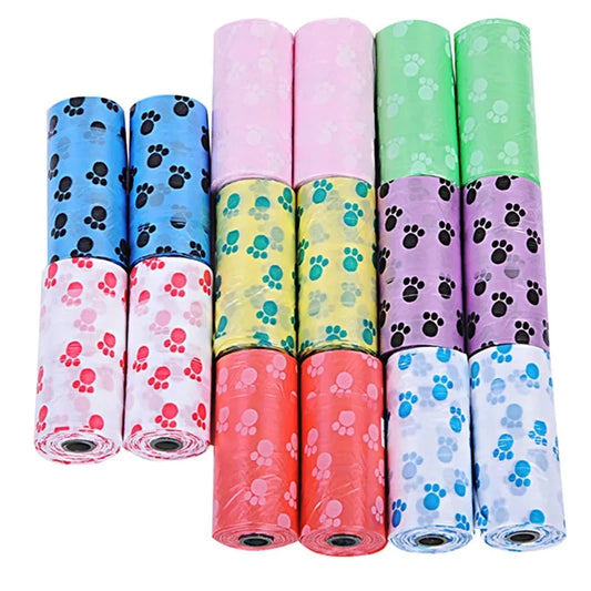 New Dog Poop Bags for Dog Large Cat Waste Bags Doggie Outdoor Home Clean Refill Garbage Bag Pet Supplies 15 Bags/ Roll