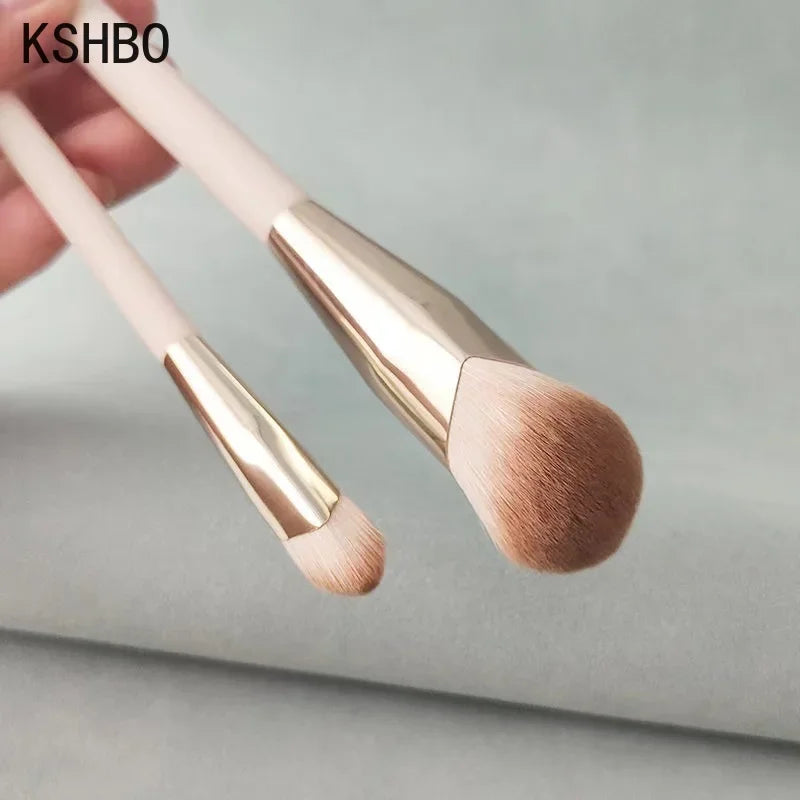 KSHBO 1/2Pcs Foundation Makeup Brush Oblique Head Liquid Foundation Concealer Cosmetic Blending Brushes Face Contour Beauty Tool