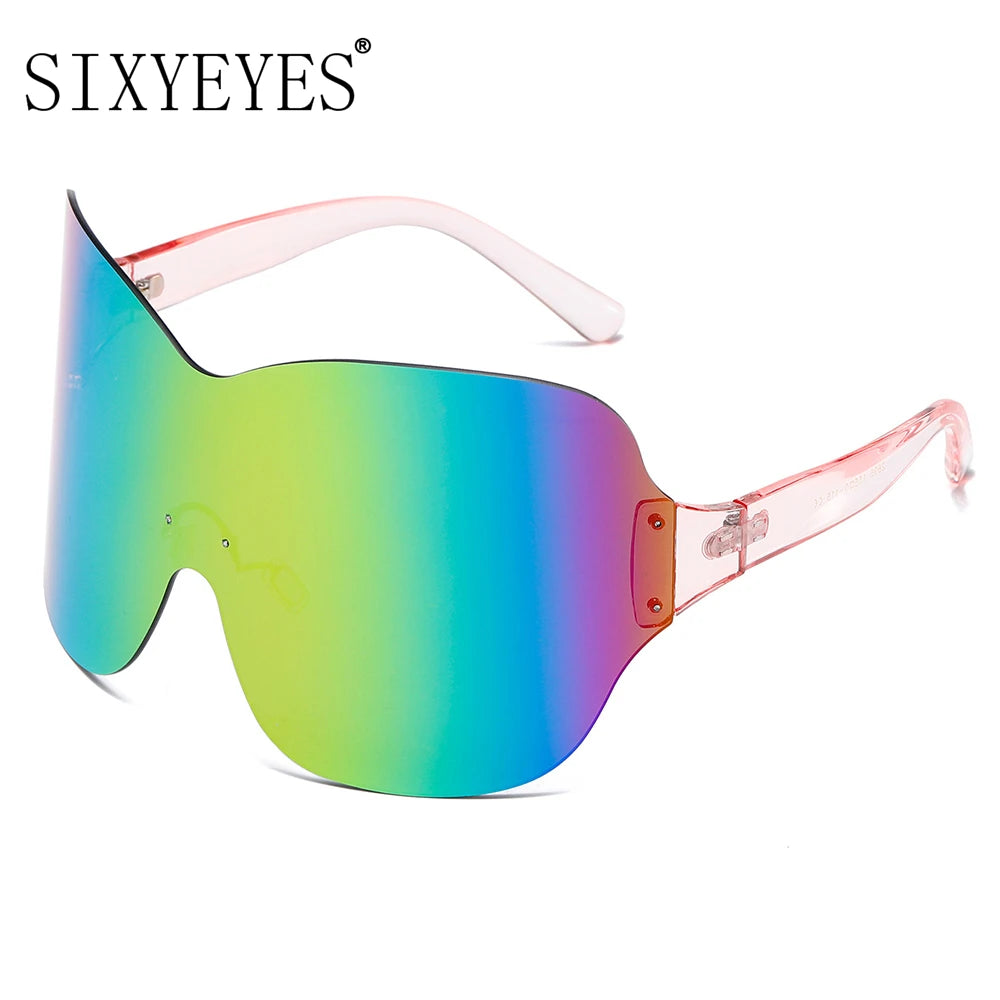 One Piece Oversized Sunglasses Goggles Women Men Colorful Sports Y2k Sun Glasses Driving Shades Brand Designer Eyewear Glasses