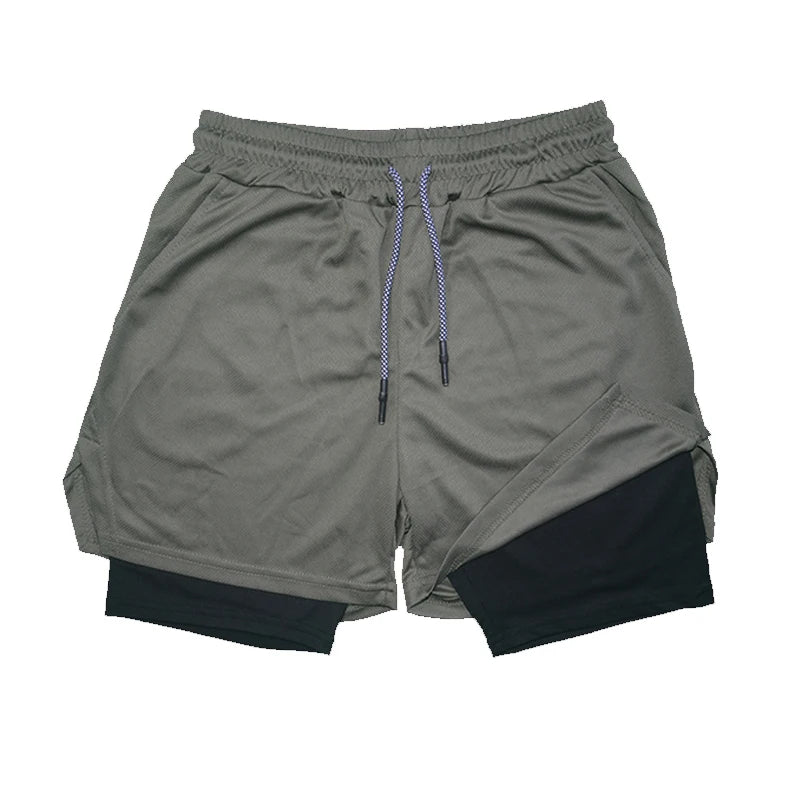 Men's Double Layer Fitness Shorts
