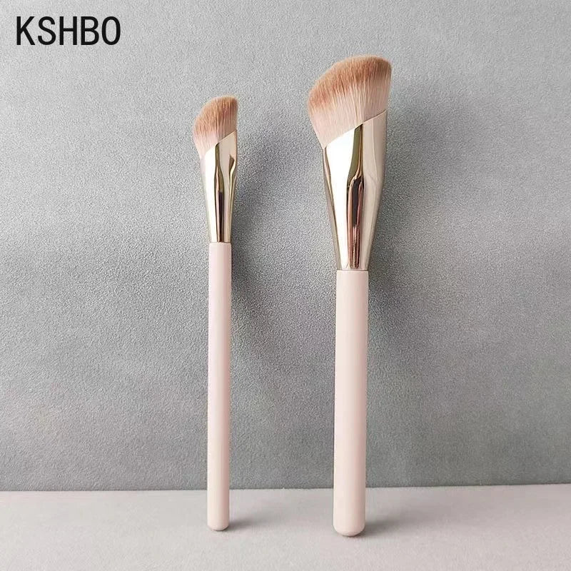 KSHBO 1/2Pcs Foundation Makeup Brush Oblique Head Liquid Foundation Concealer Cosmetic Blending Brushes Face Contour Beauty Tool