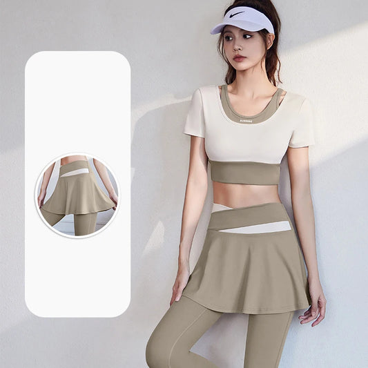 Fitness Pants With Skirt Women