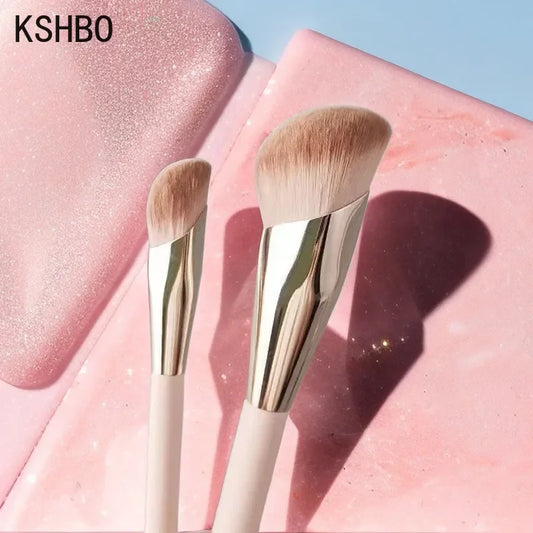 KSHBO 1/2Pcs Foundation Makeup Brush Oblique Head Liquid Foundation Concealer Cosmetic Blending Brushes Face Contour Beauty Tool