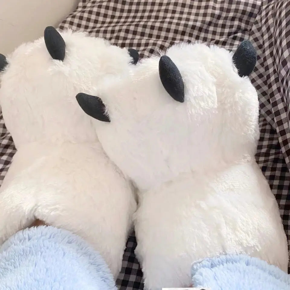 Creative Cute Bear Claw Winter Slippers Boys Girls