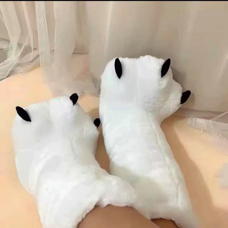 Creative Cute Bear Claw Winter Slippers Boys Girls