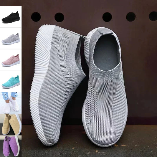 Women Casual Sport Sneaker Tennis Female Athletic Loafers Running Shoes Fabric Flat Shoes Slip-on Trend 2023 Footwear Girl 42 43