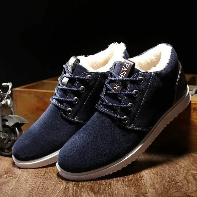 Light Warm Cotton Shoes for Men Winter Shoe Suede Men Sneakers 2022 New Thicken Plush Comfort Lace-up Footwear Zapatos De Hombre