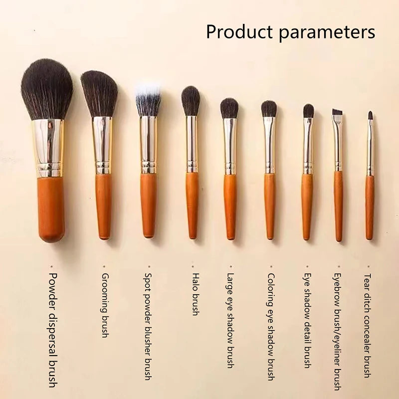 Makeup Brush Set Portable Travel Cosmetic Brushes Kit Eyeshadow Foundation Powder Brushes Beauty Makeup Tools