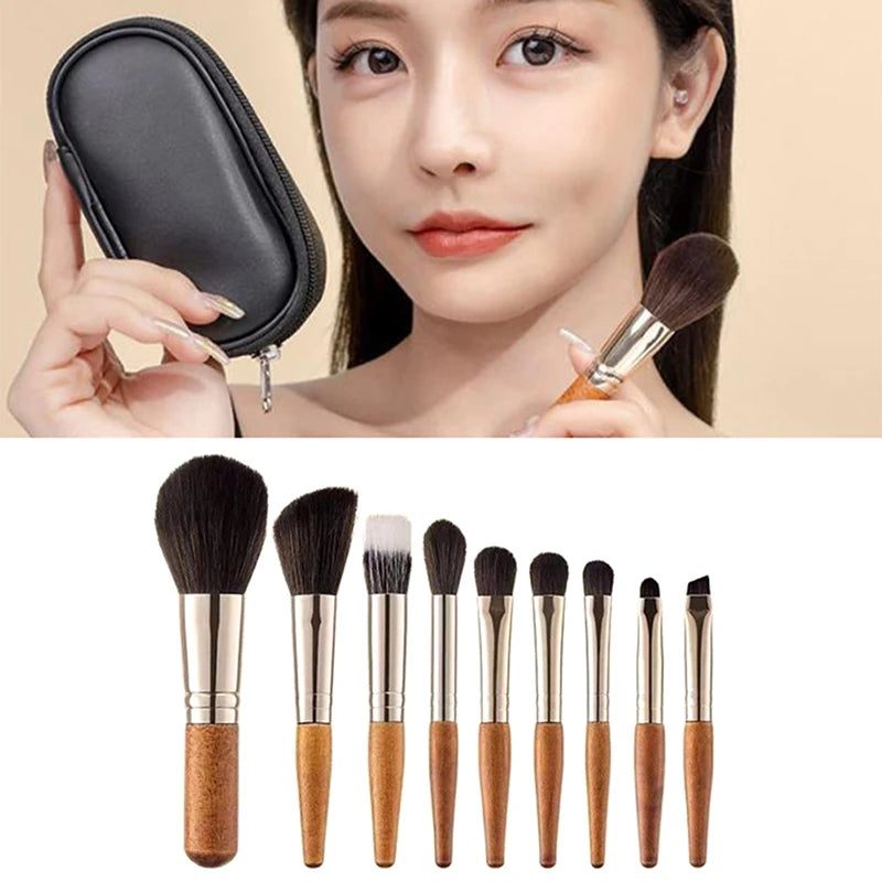 Makeup Brush Set Portable Travel Cosmetic Brushes Kit Eyeshadow Foundation Powder Brushes Beauty Makeup Tools