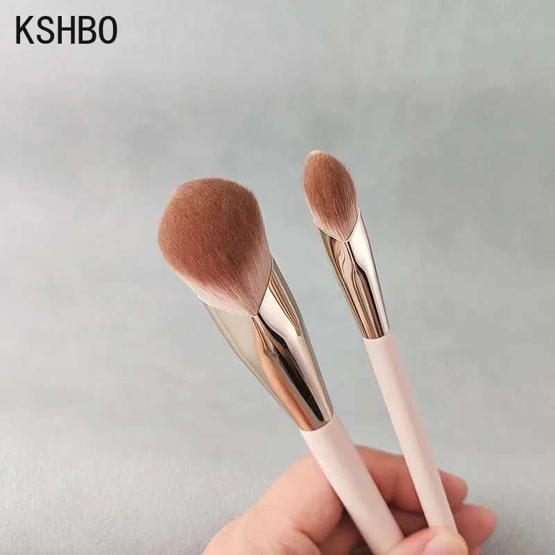 KSHBO 1/2Pcs Foundation Makeup Brush Oblique Head Liquid Foundation Concealer Cosmetic Blending Brushes Face Contour Beauty Tool