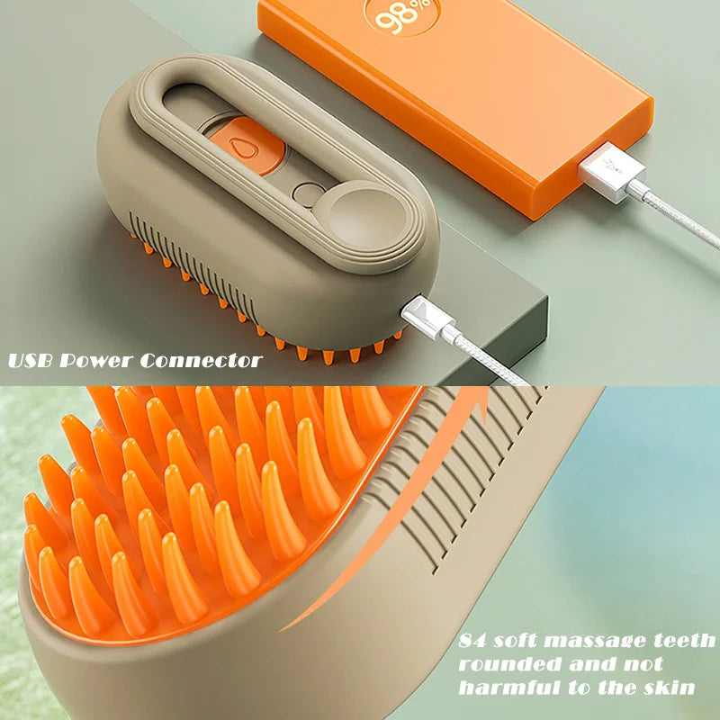 New Steamy Cat Brush 3 in 1 Electric Anti-splashing dog Brush with Steam Spray for Massage Pet Grooming Comb Hair Removal Combs