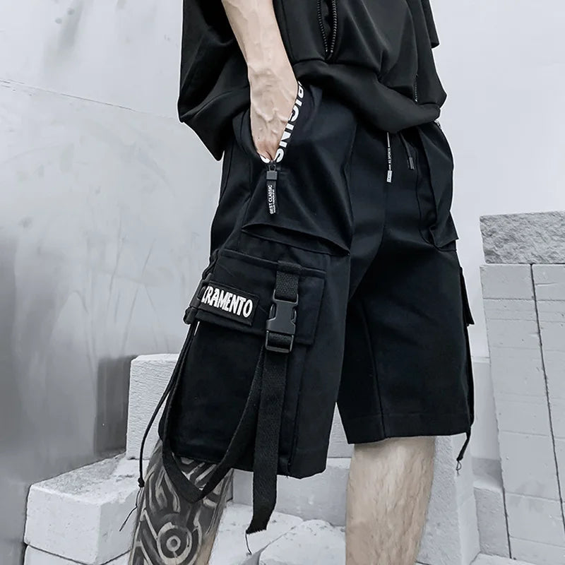 Summer Shorts Men Harajuku Streetwear Casual Man's Cargo Shorts Fashion Techwear Japanese Korea Hip Hop y2k Punk Male Clothing